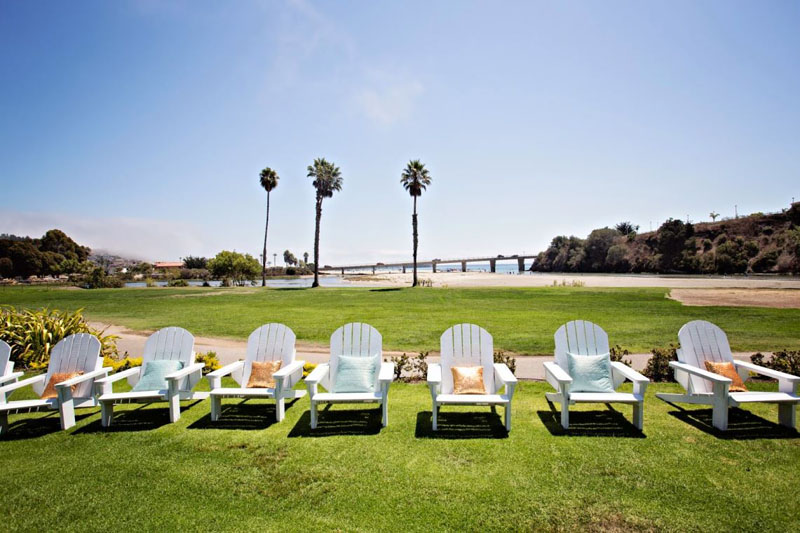 Lounge chairs wait to be lounged in at Avila Beach Golf Resort