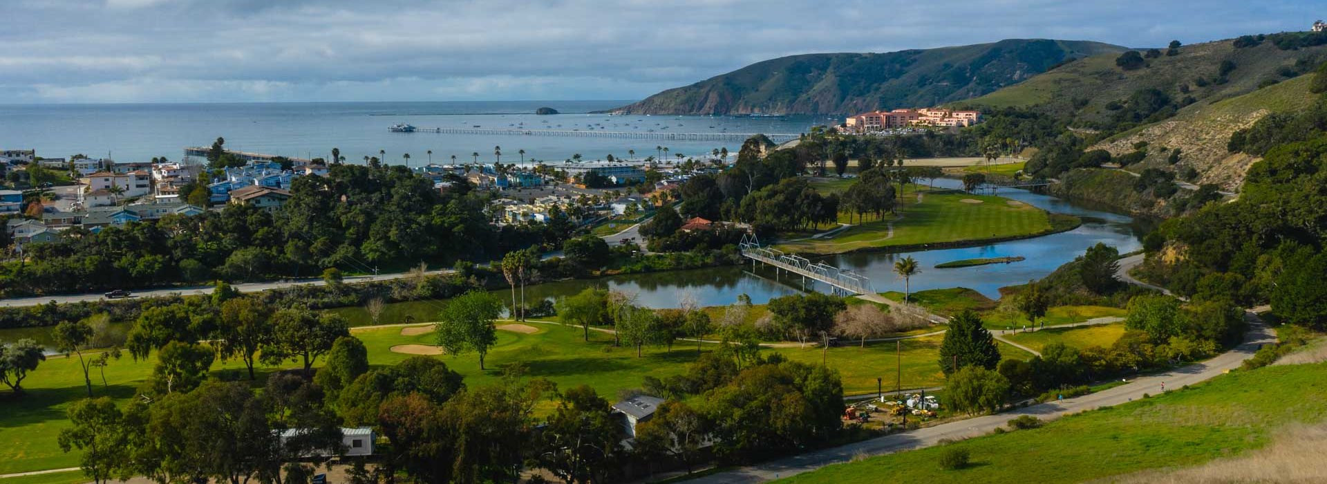 View of golf course overlooking the ocean